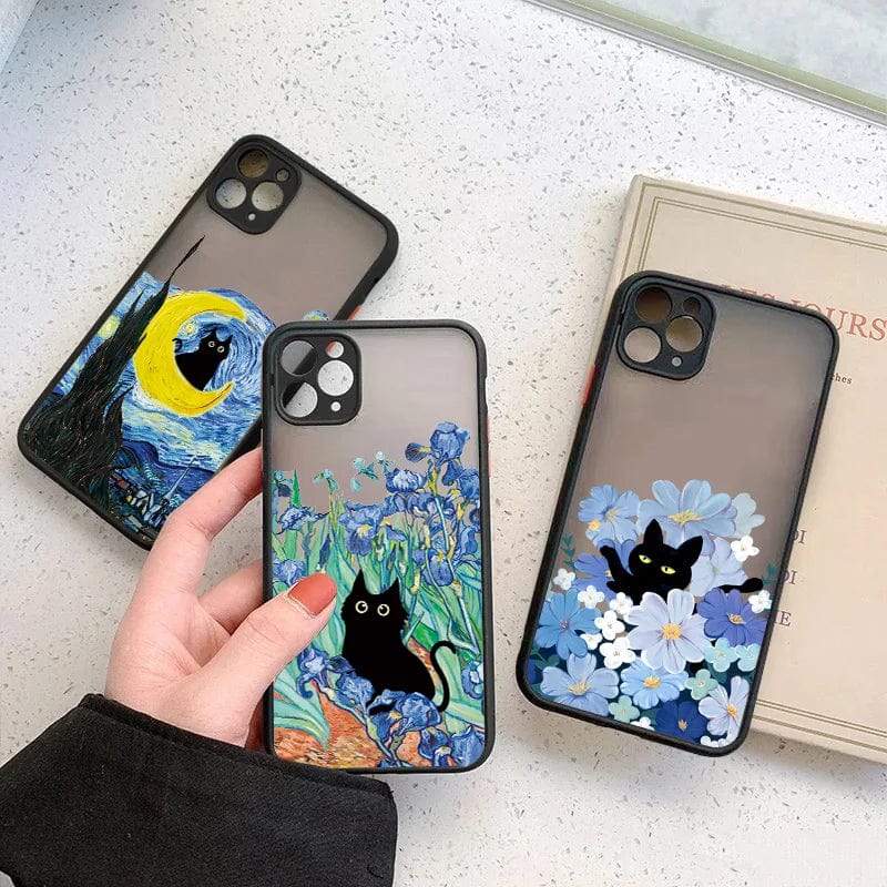 Van-Gogh Oil Painting Cat Shockproof iPhone Case