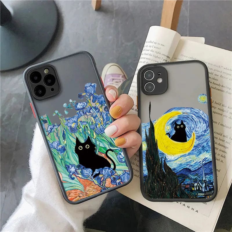 Van-Gogh Oil Painting Cat Shockproof iPhone Case