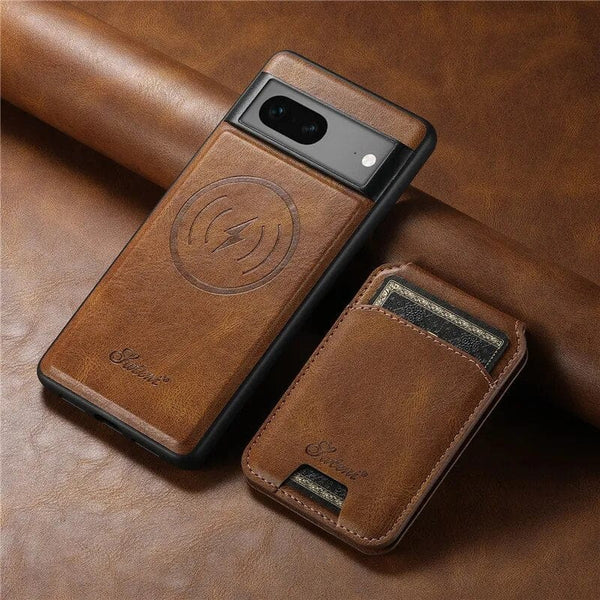 Wireless Charging Google Pixel 8 Case | Leather Cardholder Pouch Wallet Styleeo