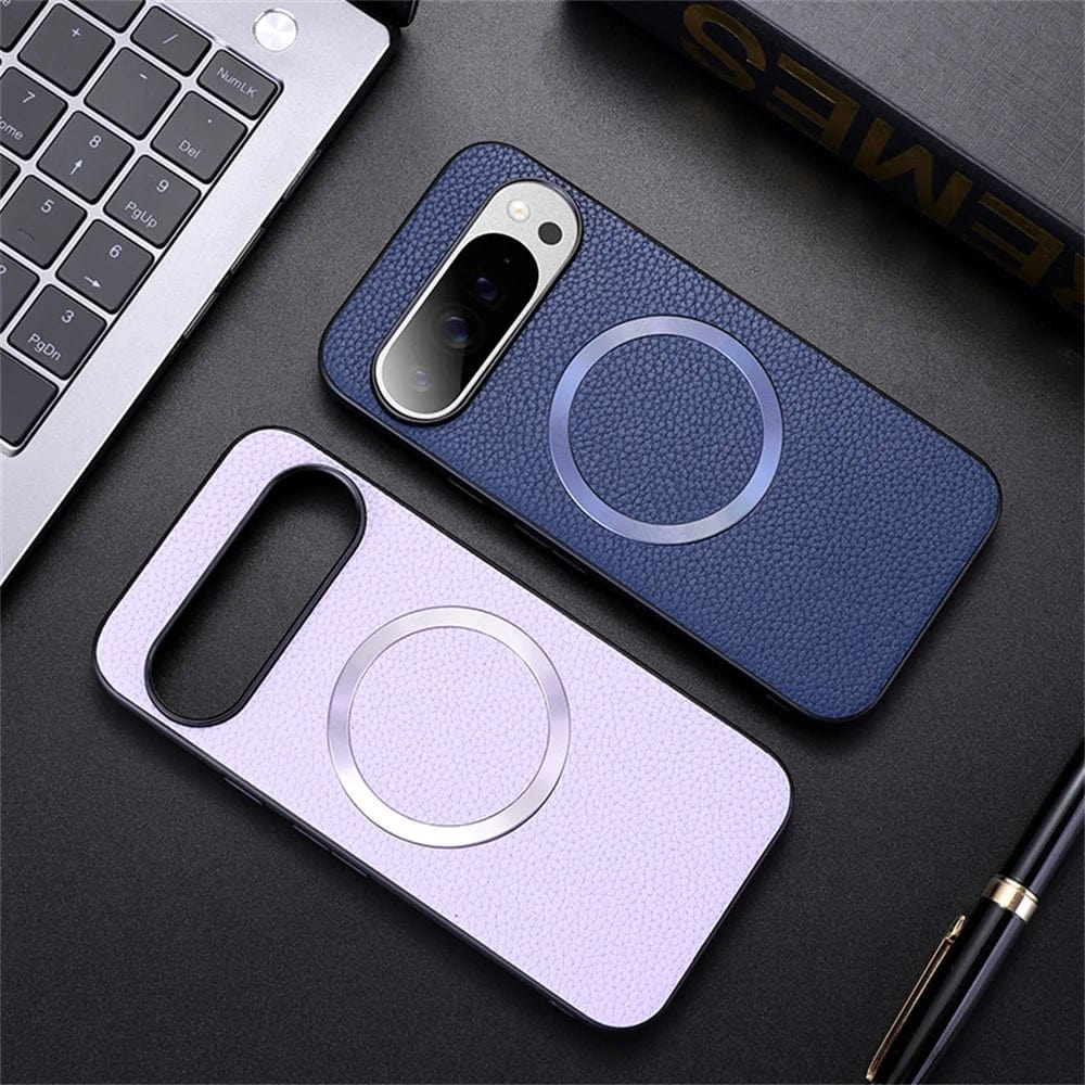 Wireless Charging Google Pixel Litchi Pattern Leather Case