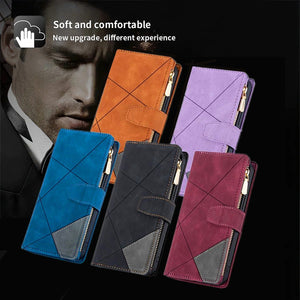 Zipper Flip Wallet Case For Samsung Galaxy Note 20/S10/S9/S8/S7 Styleeo